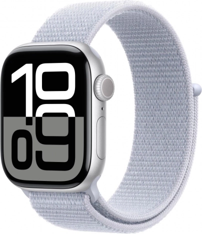 Apple Watch Series 10 GPS aluminijsko kućište 42 mm srebrno s plavom sportskom narukvicom