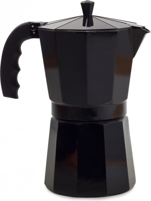 Moka kavana za kavu 600 ml, 12 šalica, aluminijska, crna