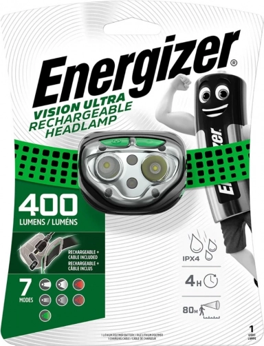naglavna svjetiljka energizer vision ultra punjiva 400 lm