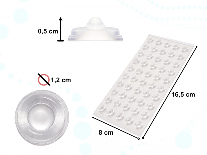Samoljepljivi silikonski odbojnik - 1,3 cm, 50 komada