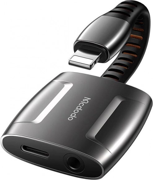 Adapter Lightning na Lightning i AUX mini jack 3,5 mm Mcdodo crni