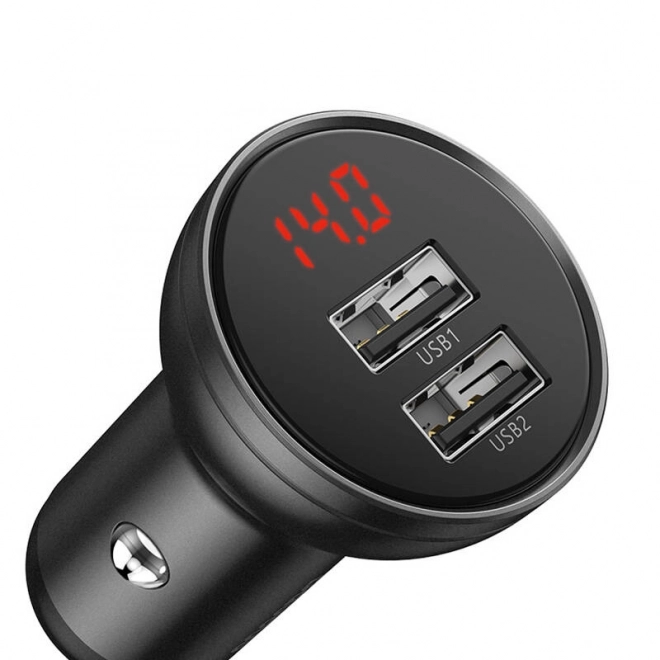 Punjač za auto Baseus s zaslonom 2x USB
