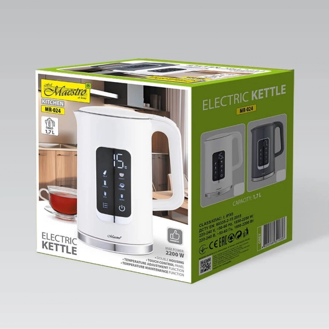 Električno kuhalo s regulacijom temperature 1,7l 2200W MR-024-WHITE