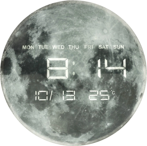 Zidni sat planeta Mars s LED zaslonom 32 cm – Siva