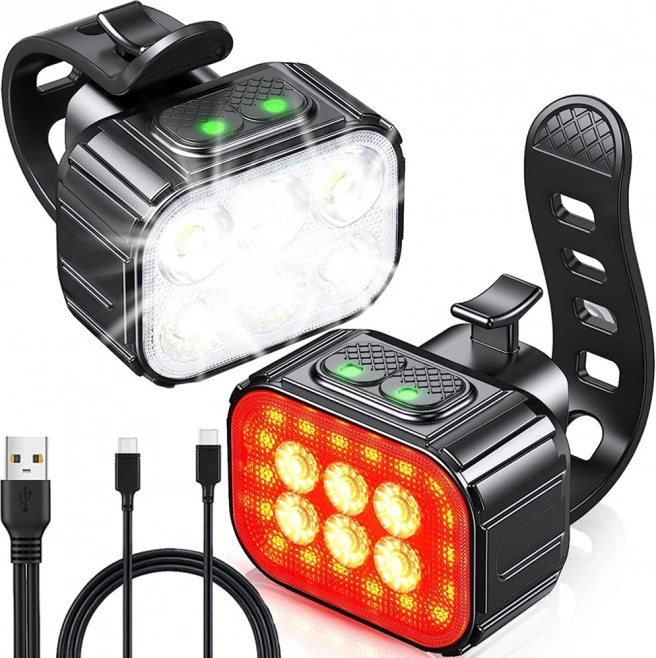 LED svjetla za bicikl prednji i stražnji set s USB punjenjem