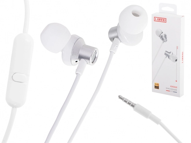 Bijele žičane slušalice s 3,5mm priključkom
