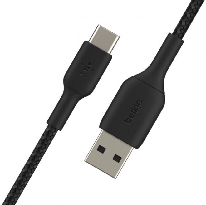Pleteni kabel USB-C na USB-A 2m crni