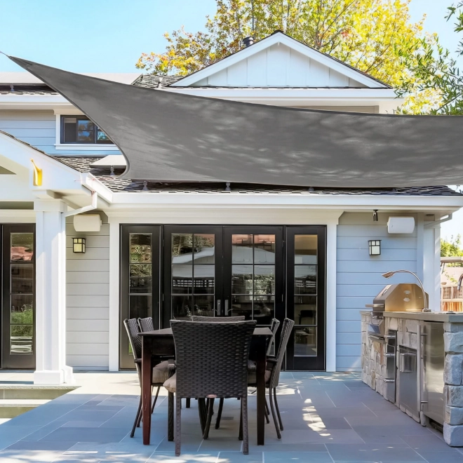 Pravokutna Sunčana Jedra s Vodootpornim Pokrovom 2x3m ModernHome - siva