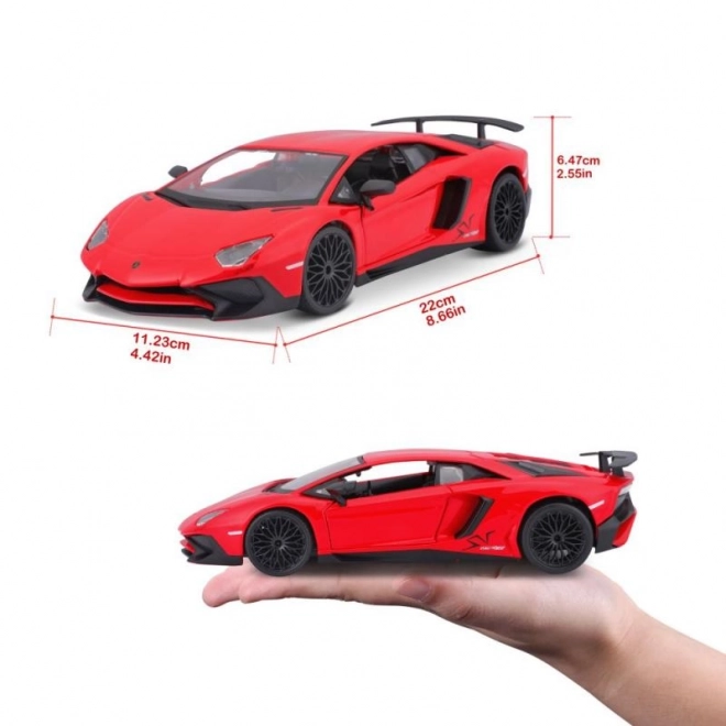 Metalni model Bburago Lamborghini Aventador crveni 1:24