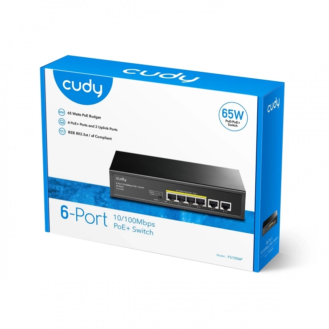 Cudy 6-Portni PoE+ Prekidač 10/100 Mbps