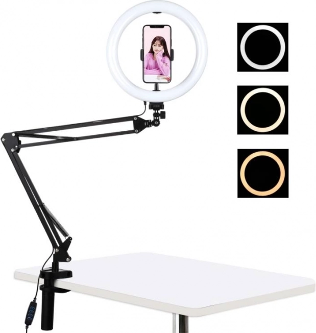 Stalak za rame Puluz s 26 cm LED kružnim svjetlom