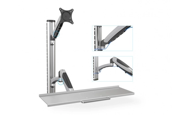 Zidni nosač za monitor i tipkovnicu, max. 27", max. 8kg, rotirajuće 360°