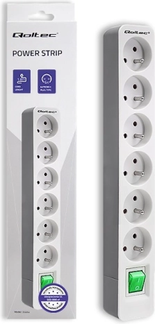 Produžni kabel sa 6 utičnica 1,8 m bijeli i sivi