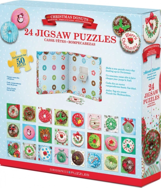 Adventni kalendar s puzzlama Eurographics 24 x 50 komada – Božićne krafne