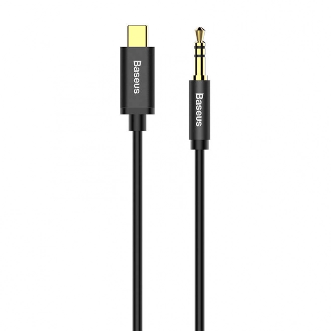 Baseus Yiven Audio kabel USB-C na mini jack 3,5 mm, 1,2 m - crni