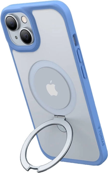 Torras Ostand Matte futrola s magnetskim prstenom za iPhone 15 (tamno plava)
