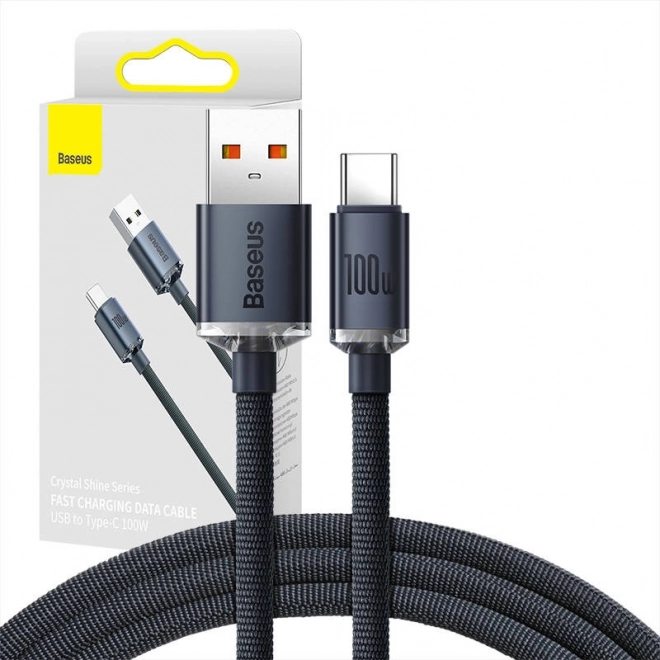 Baseus Crystal Shine kabel USB–USB‑C 100 W 2 m – crna