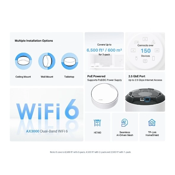 Wi-Fi sustav TP-Link Deco X50-PoE (3-pack) AX3000
