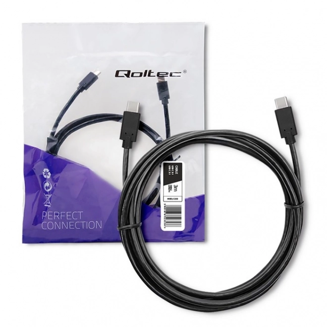 USB-C na USB-C kabel za prijenos podataka i punjenje, 3m, crni