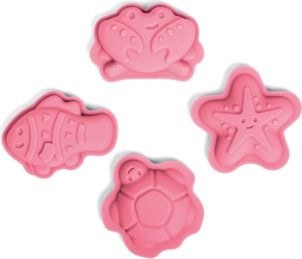 Bigjigs Toys silikonski kalupi za pijesak – ružičasti morski oblici