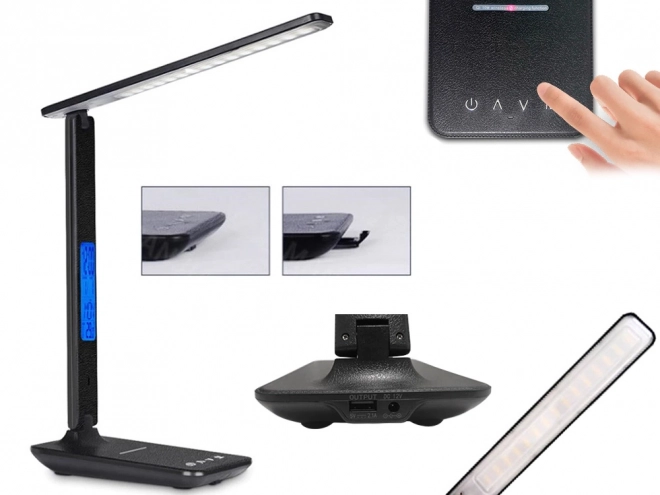 Moderna školska stolna lampa s USB i Qi punjačem