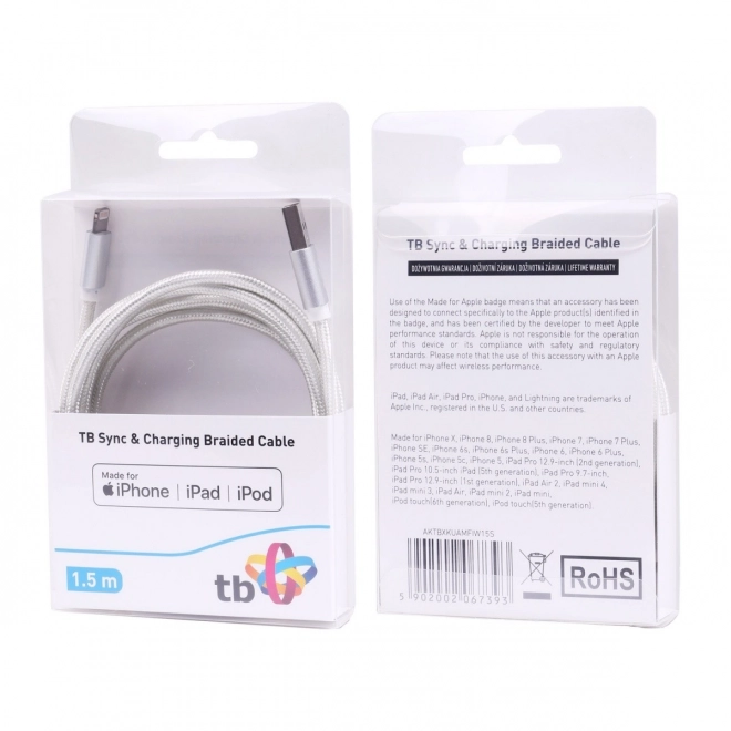 Lightning-USB kabel 1.5m srebrni MFi