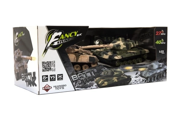 Tank RC 2ks 25cm tenkovska bitka+dop. paket 27MHZ i 40MHz kamuflaža sa zvukom i svjetlom u kut. 50x20x23cm