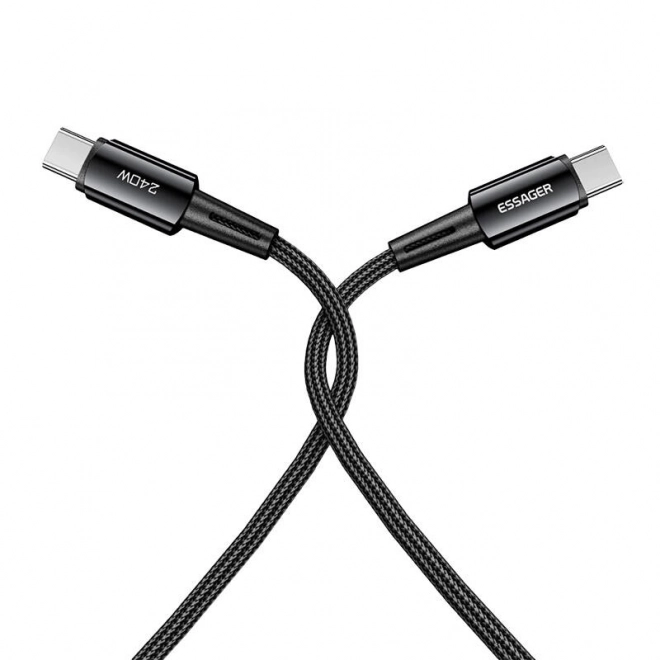 Kabel USB-C na USB-C Essager 240W 1m sivi