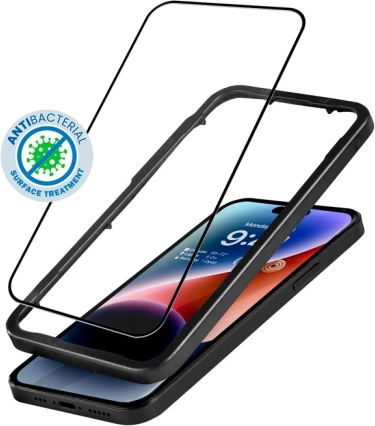 Zaštitno staklo Anti‑Bacterial 3D Armour Glass za iPhone 14 Pro s instalacijskim okvirom