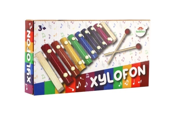 Xilofon drvo/metal 24cm sa batićima u kutiji 25x13x4cm