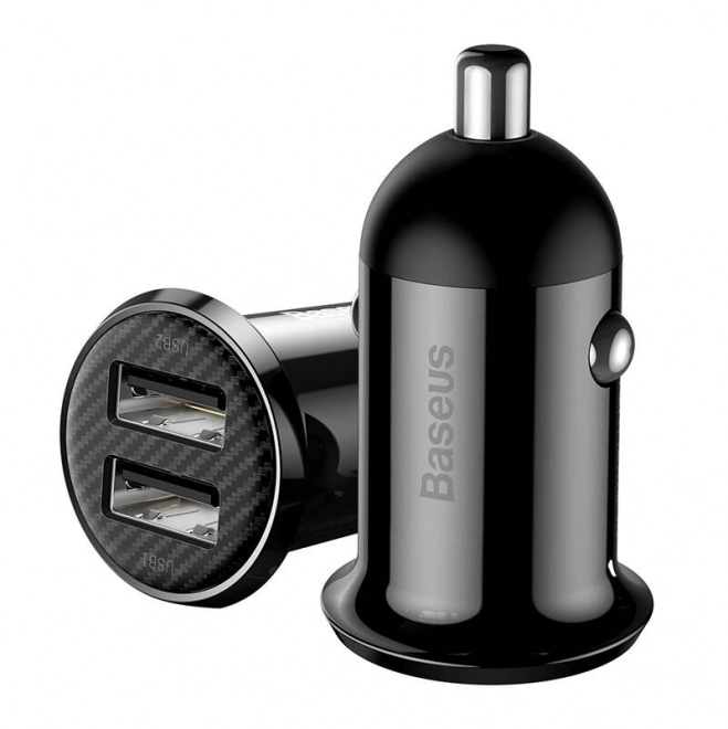 punjač za auto Baseus Grain Pro 2x USB crna