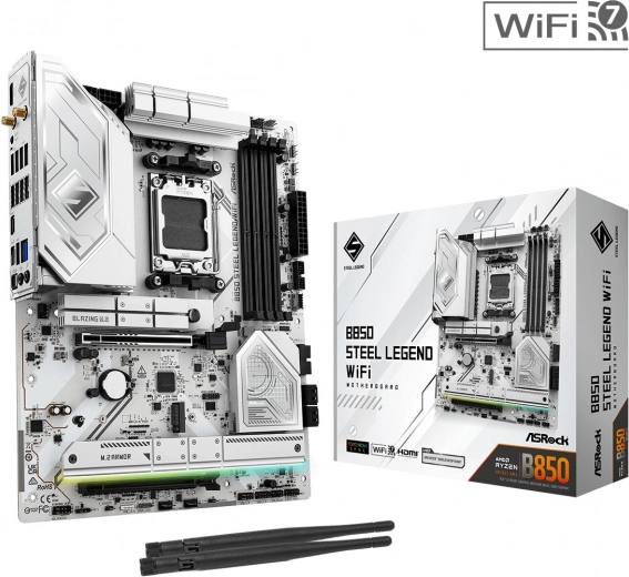 Bijela matična ploča B650 Steel Legend WiFi AM5 ATX