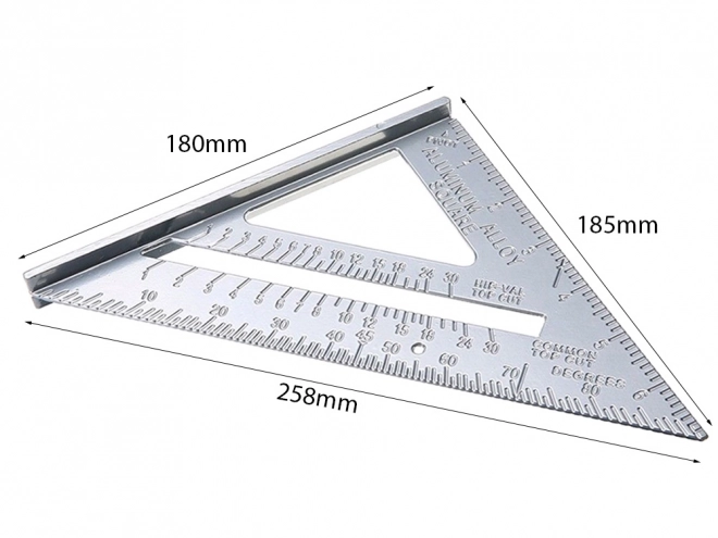Aluminijski kutnik s graviranim oznakama 180 mm