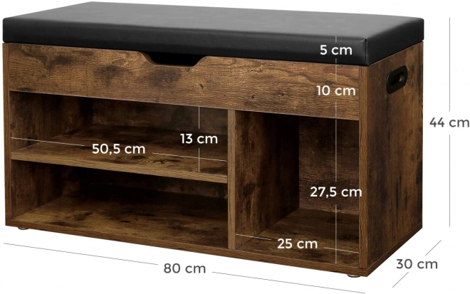 Drvena klupa za cipele u loft stilu