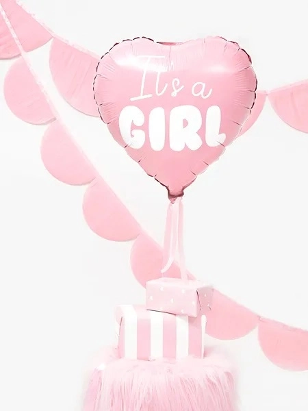 Foliasti balon It's a Girl ružičasto srce 45 cm