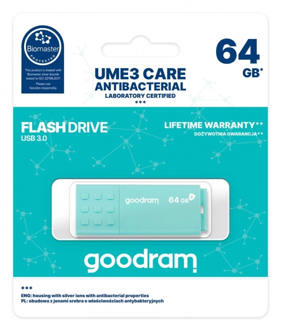 USB flash disk GOODRAM UME3 Care Antibacterial 64 GB USB 3.0