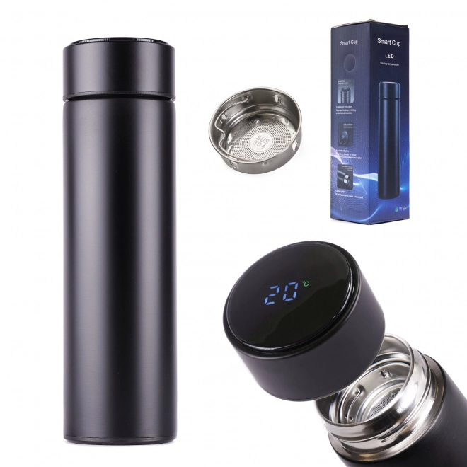 Termo šalica s LED zaslonom 500 ml crna