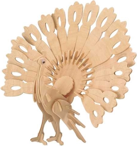 Drvene 3D slagalica – paun