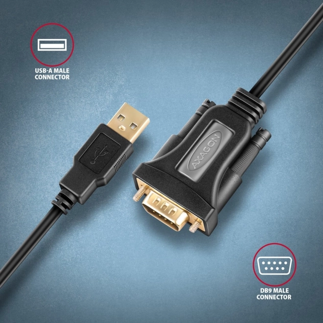 Adapter USB 2.0 na RS-232 sa serijskim portom, kabel 1,5m, čip FTDI