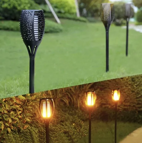 Garlov Solarna vrtna lampa - baklja, set 4 kom