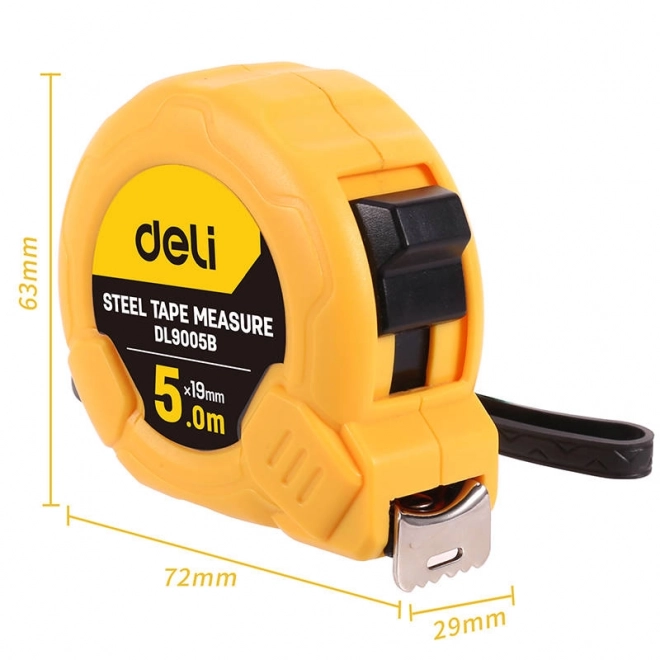 Metar 5m/19mm Deli Tools EDL9005B (Žuta)