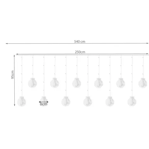 Svjetlosna zavjesa 108LED USB - Hladna bijela KS19770