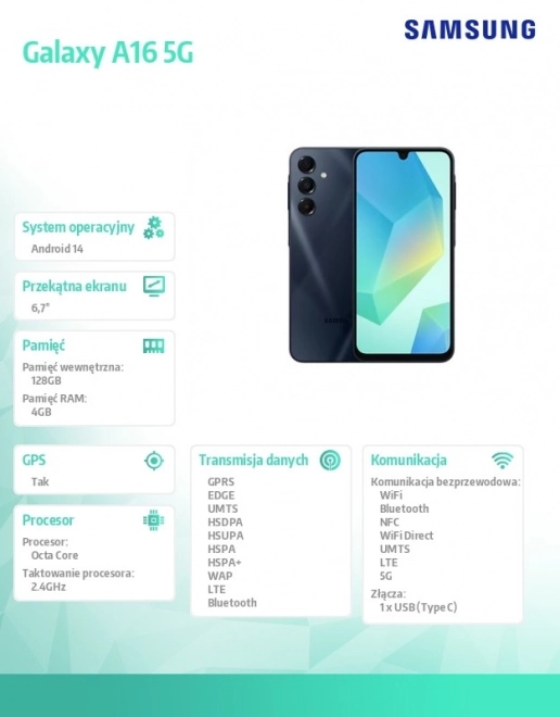 Samsung Galaxy A16 5G crni 4/128 GB