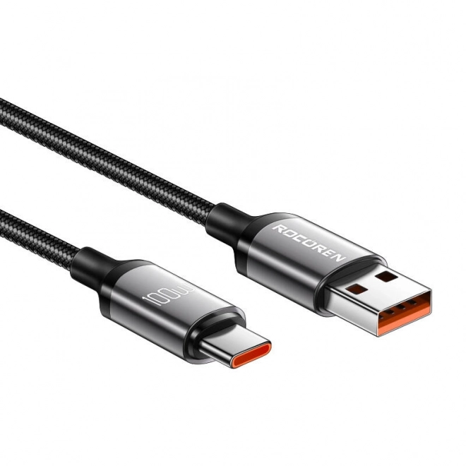 Brzopunjački kabel Rocoren USB-A na USB-C Retro Series 2m sivi