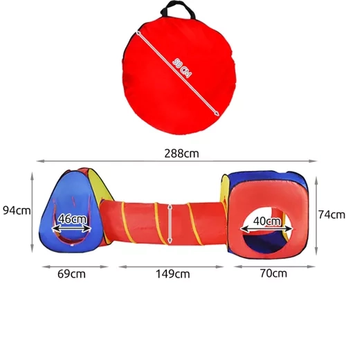 Dječji igraći šator 3u1 Tipi + Tunel + Kućica