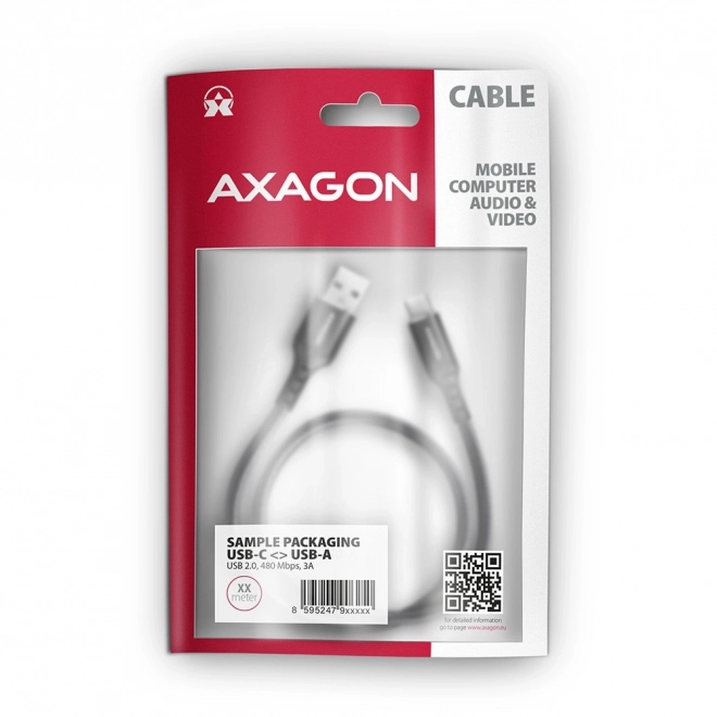 Kabel USB-C - USB-A Axagon 1.5m, aluminij, najlonska opleka