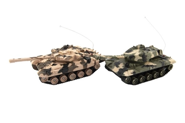 Tank RC 2ks 25cm tenkovska bitka+dop. paket 27MHZ i 40MHz kamuflaža sa zvukom i svjetlom u kut. 50x20x23cm