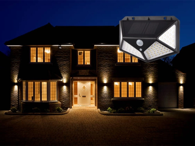 Solarnu svjetiljku s senzorom pokreta i 100 LED