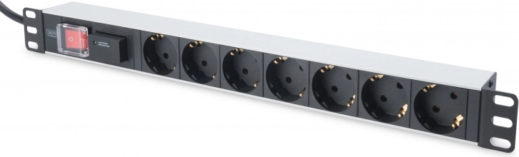 PDU 19" rack napajanje letvica 7xSchuko, 2 m 1xSchuko, 16A s prenaponskom zaštitom