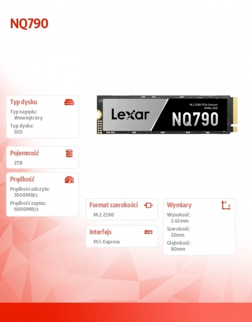 SSD disk Lexar NQ790 NVMe 2TB PCIe 4x4